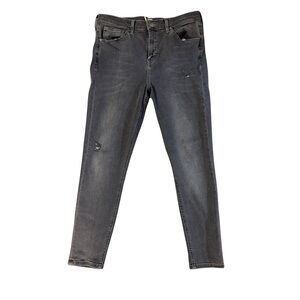 Topshop Jaime Moto Dark Gray Skinny Jeans